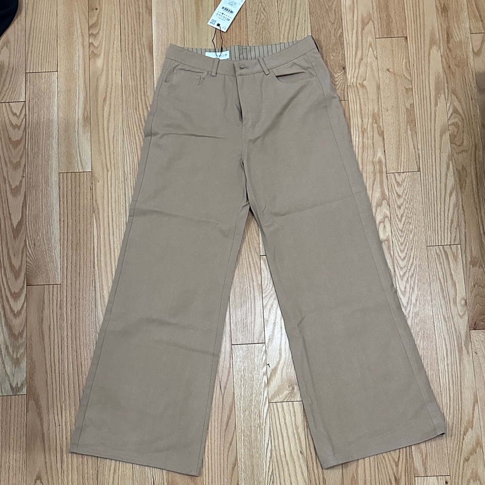 Zara High Waisted Wide Leg Pants - light camel - size 29(8)